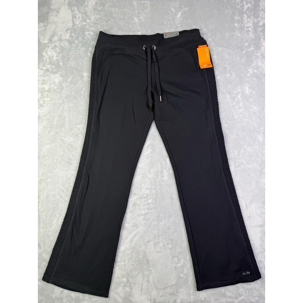 Champion Women's Black Semi-Fitted Yoga Workout Active Pants Sz XL New
